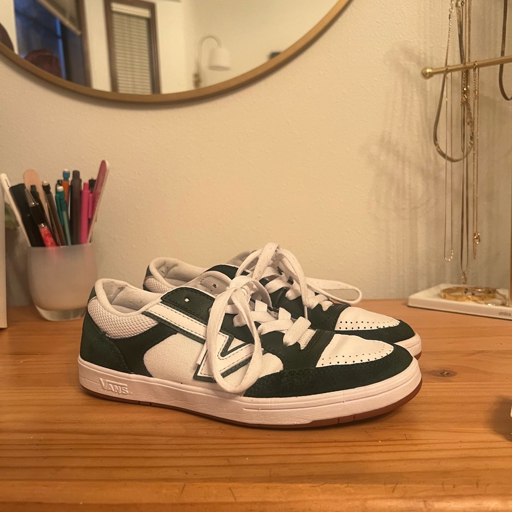 Vans Lowland ComfyCush Sneaker with Dark Green Suede and Leather